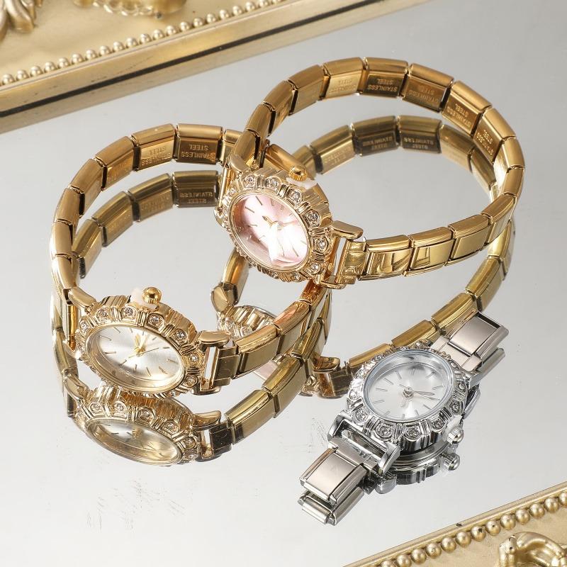 Wholesale Vintage Men Women's High Quality Stainless Steel Oval Watch Head Bracelet Fit 9MM DIY Charm Fashion Bangle Jewelry