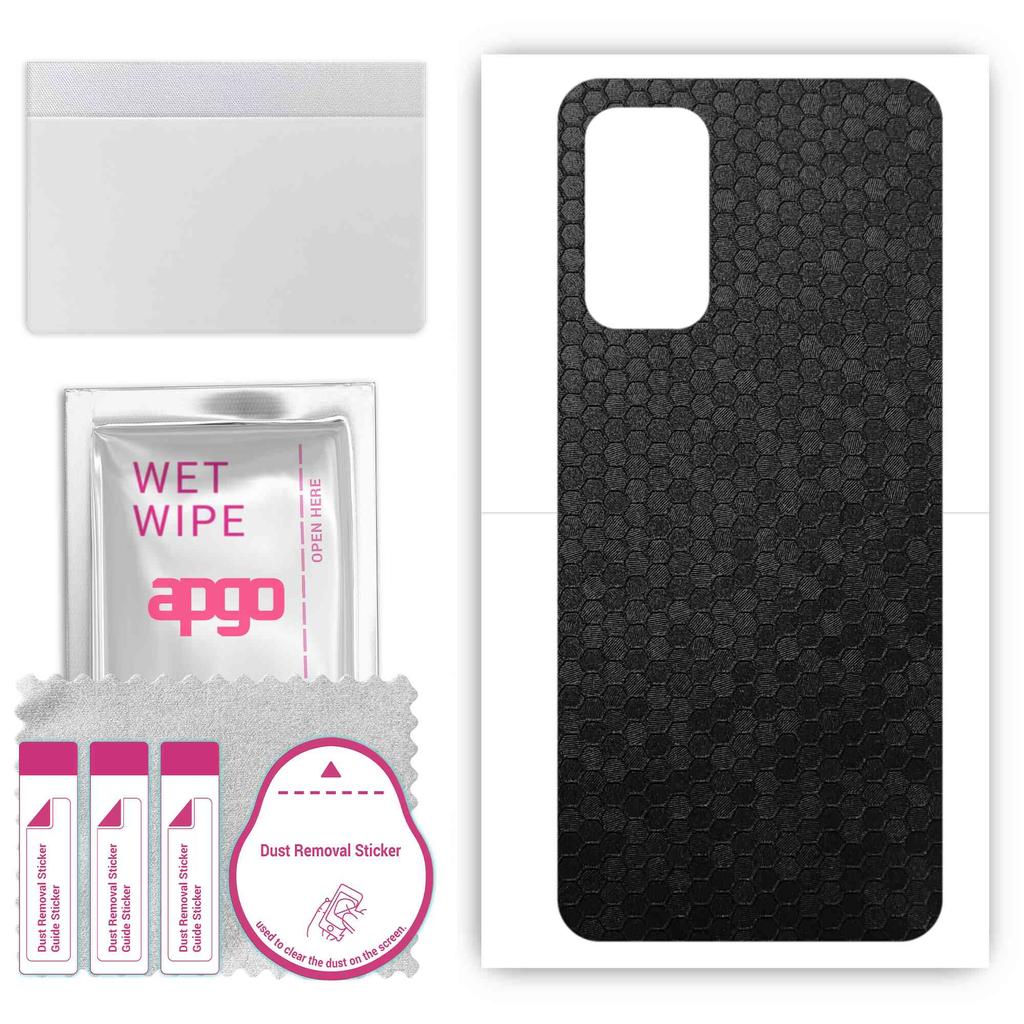 apgo Protective Skin Sticker for the Back Compatible with Oppo Reno5 K, Wrap Film, Foil, Vinyl - Pattern Black Honeycomb
