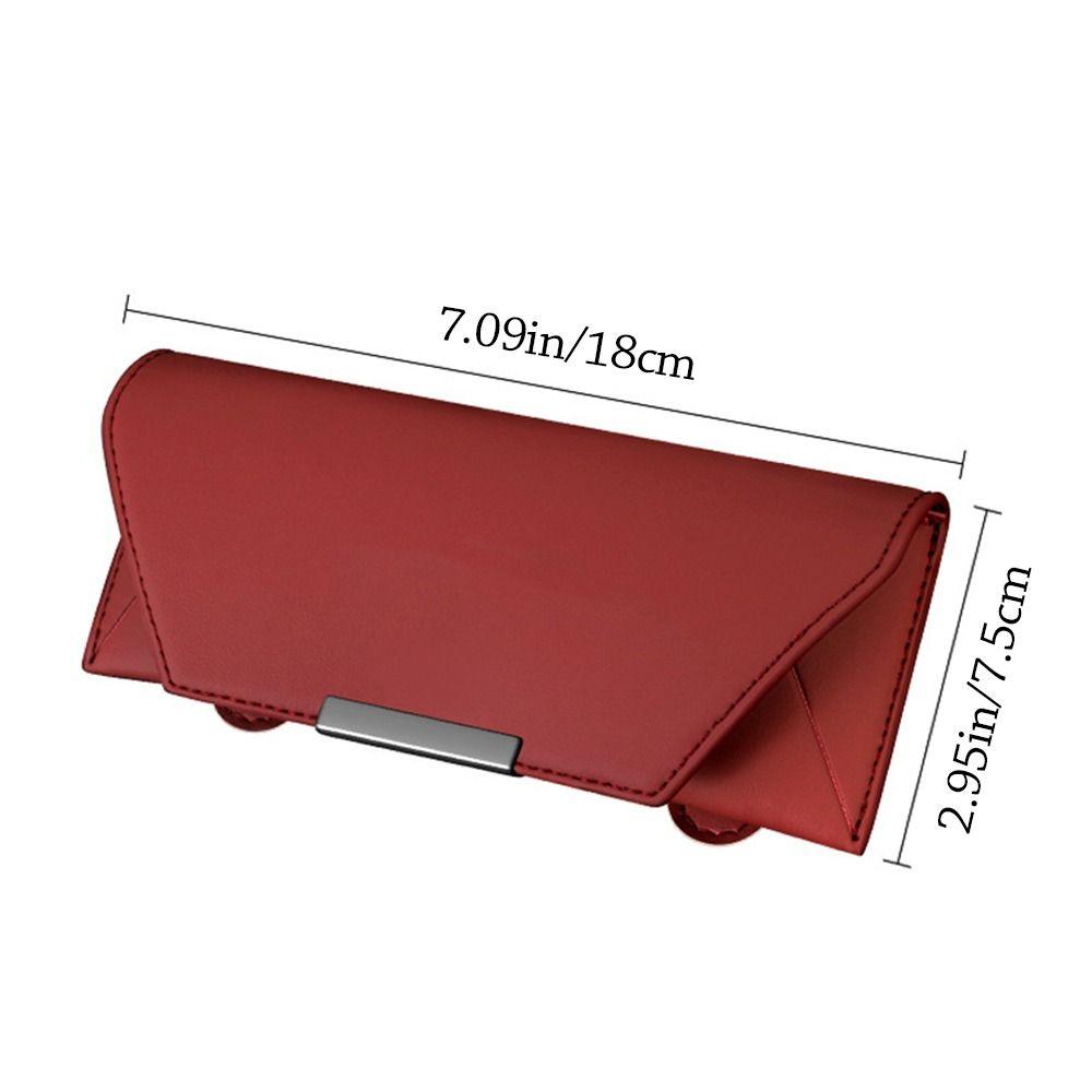 Portable Car Glasses Box Multifunctional Compact Driving Glasses Holder Car Lenses Holder PU Leather Eyeglass Storage Case Car