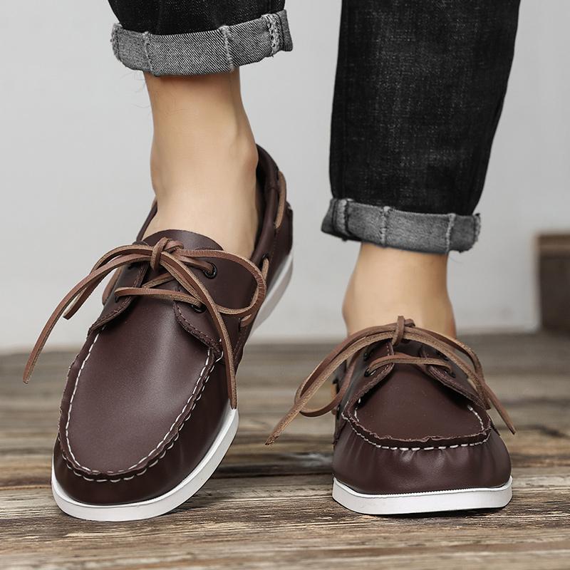 Fashion Leather Loafers Luxury Mens Casual Shoes Business Shoes Soft Male Driving Shoe Comfortable Moccasins Plus Size Men Shoes