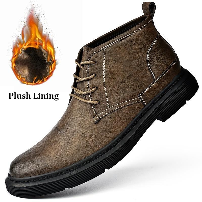Men's Chukka Boots Casual Dress Ankle Boots Mid-Top Leather Shoes for Men Classic Men's Business Work Shoe