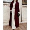 Fall Winter Women's Solid Color Long Warm Wool Coat, Casual Loose Overcoat for European American, Crossborder Outerwear