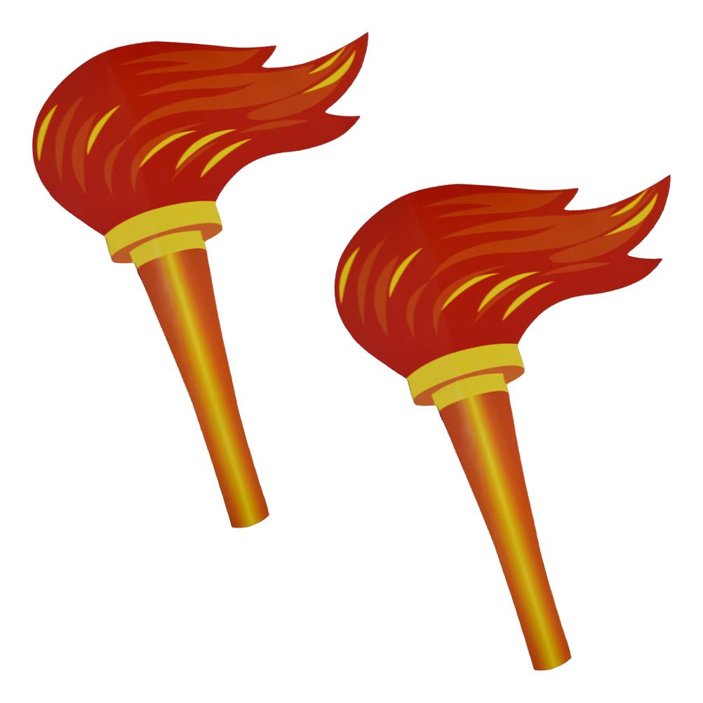 2pcs Simulation Prop Realistic Flameless Paperboard Torch Lightweight Sports Meet Party Performance Decorative Prop For Kids