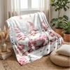 Pink Candy Christmas Gnomes Theme Blanket Lightweight Warm Flannel Blanket Decorative Throw Blanket for Home Decoration