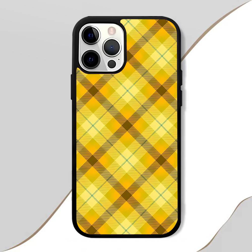 Plaid Fashion Phone Case Mobile Suitable For Apple 17 Air 16 PRO MAX 15 14 13 12 11 Patch Black Hard Shell