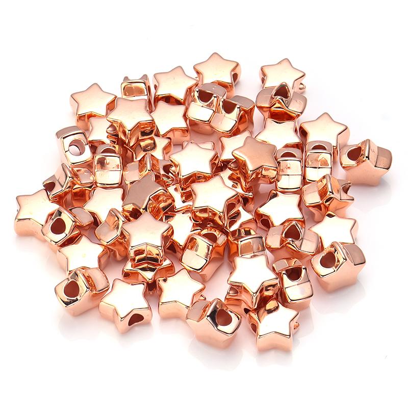 

Louleur Star CCB Beads Gold Silver Color Loose Spacer Beads For Jewelry Making Findings DIY Bracelet Accessories Wholesale 10x4mm 50pcs розового золота
