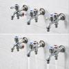 G1/2 Dual Control Water Tap Stainless Steel One in Two Out Faucet Dual Outlet Faucet  Kitchen Sink