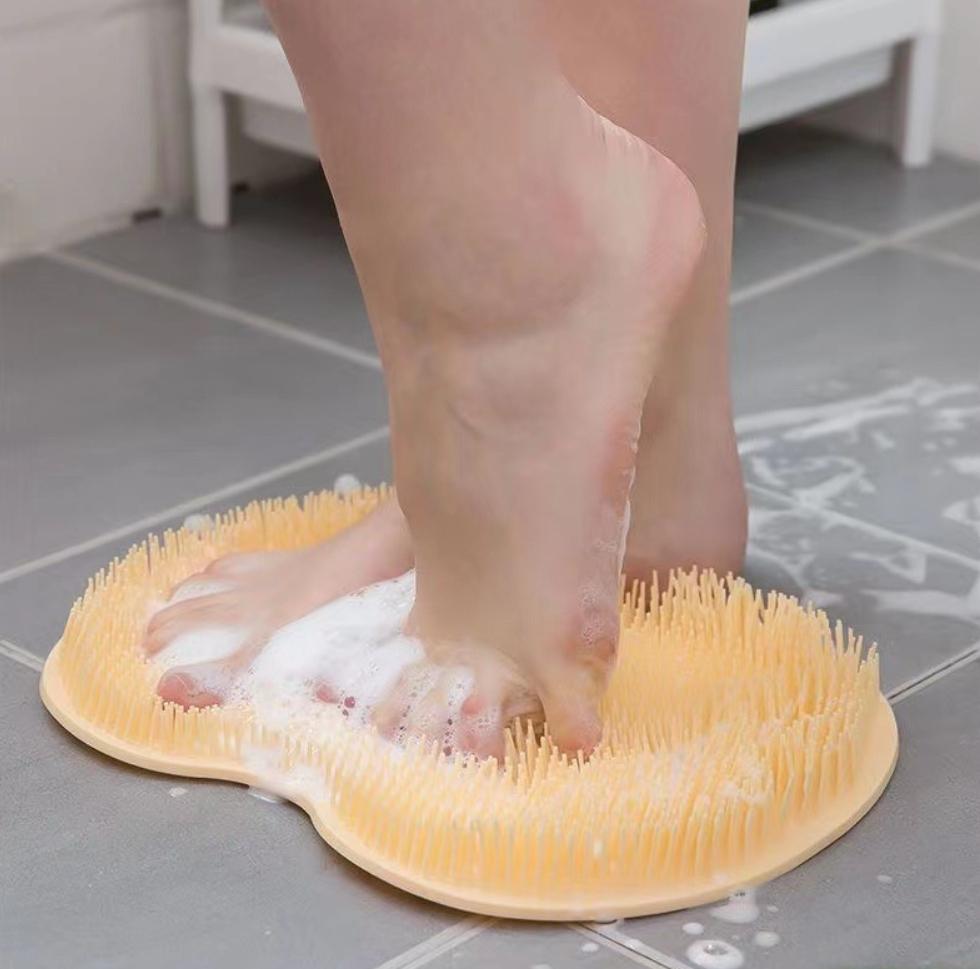 Multifunctional Non-Slip Bath Mat with Foot & Back Scrubbing, Dead Skin Removal, and Large Suction Cups