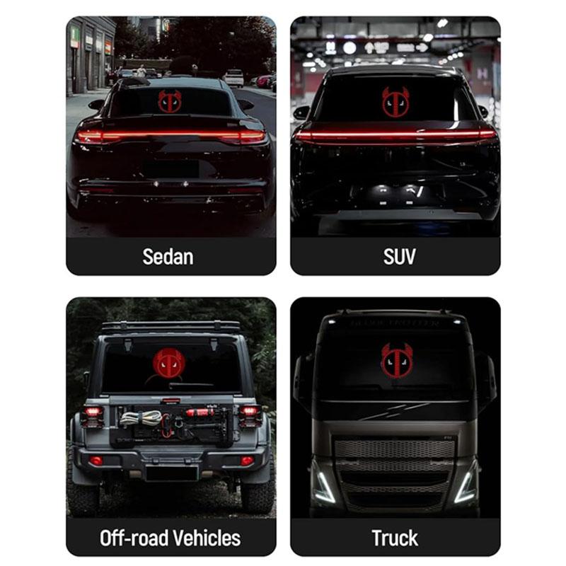 Dynamic Devil's Eye Decor Light USB Plug Flash Window Expression Lights Smiling Face Warning Strobe Lights for Truck Windshield
