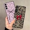 Creative Leopard Print Bow Case for Samsung Galaxy A57 A15 A23 A55 A37 A53 A17 A25 A16 A05 A06 A73 A51 A52 A36 Phone Cover A13