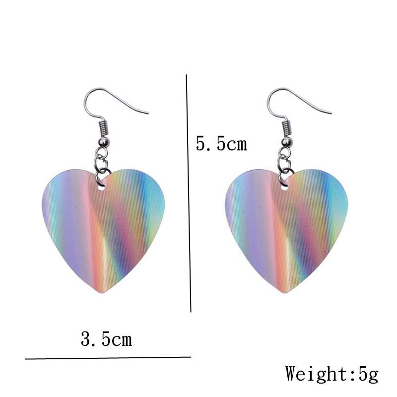 Laser Sequin Heart Earrings for Women Korean Fashion Sequin Cute Love Drop Earrings Girls Statement Zircon Boucle D'oreille