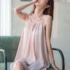 2025 Spaghetti Strap Ice Silk Nightgown for Women - Spring/Summer Sexy Mid-Length Plus Size