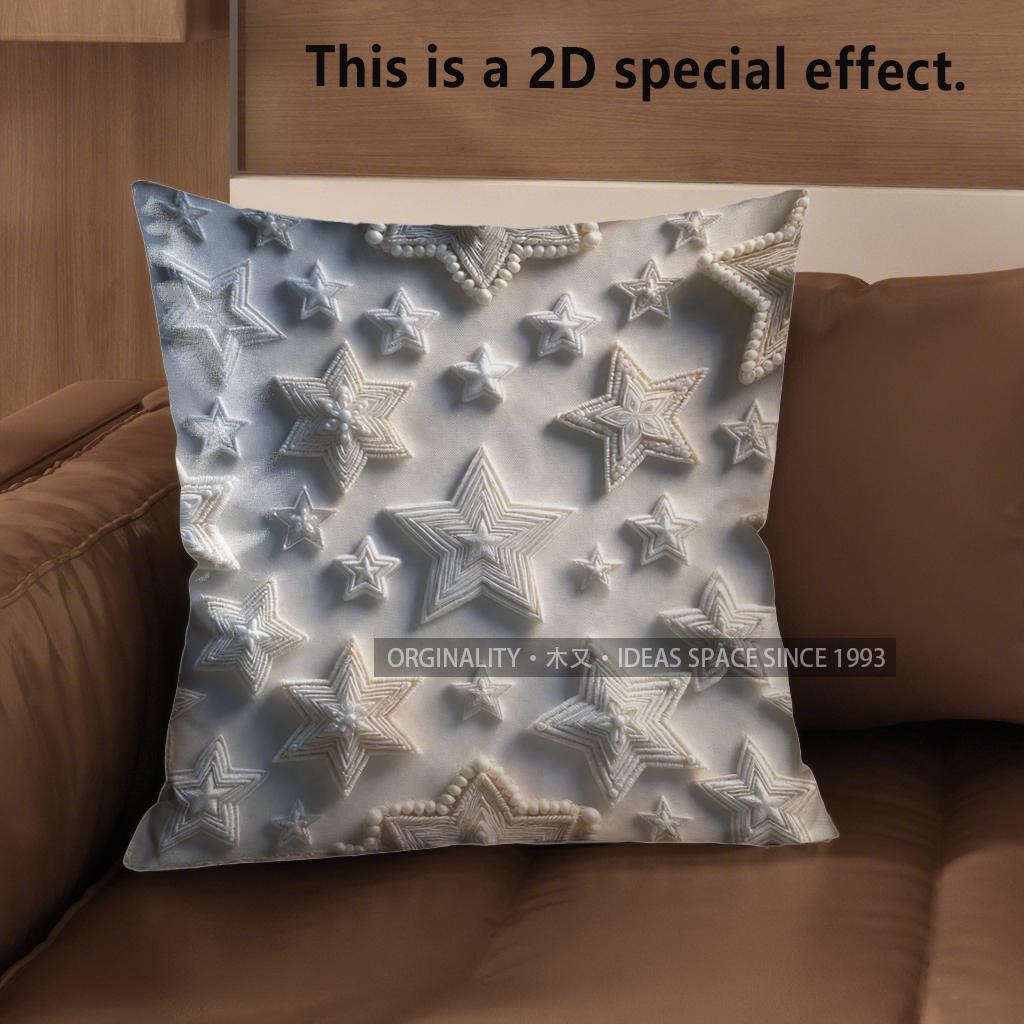 2D Pastel Starry Aesthetic Throw Pillow Covers** Pattern Cushion Cover Suitable For Sofa Bedroom Car Pillow Cover