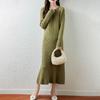 Women Sweater Dress 100% Wool MODERN NEW SAGA O-neck Knit Long Pullover Winter Jumpers Wool Long Dress Female