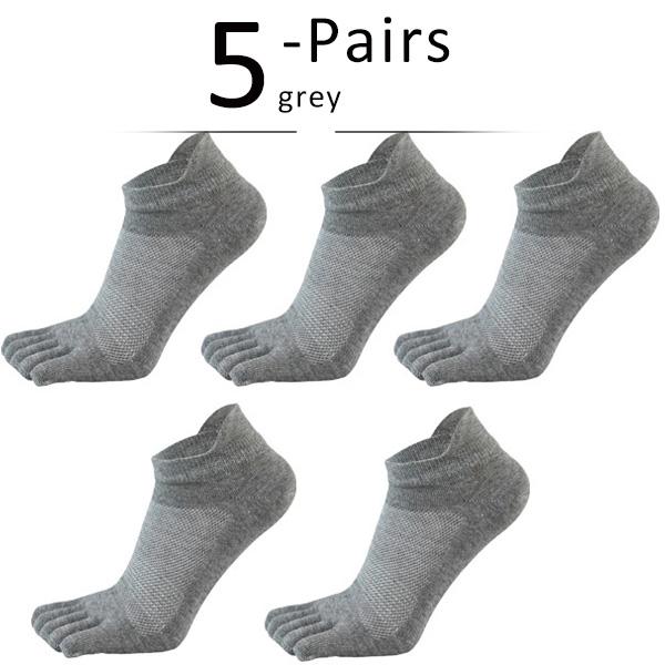 5 Pairs Socks With Toes Mans Cotton Solid Breathable Protect Ankle No Show Socks Summer Five Finger Socks Sokken Good Quality