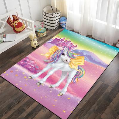 3D Cartoon Pattern Unicorn Rug Large Game Carpet Area for Living Room Kid Bedroom Sofa Kitchen Decorate Child Non-slip Floor Mat