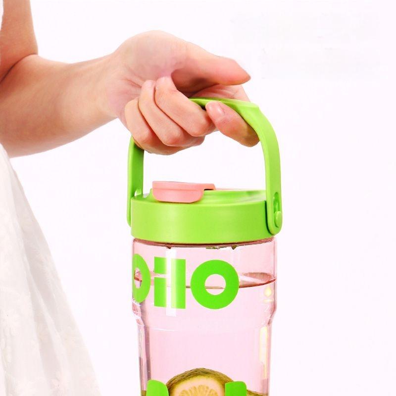 Summer Outdoor Tourism Plastic Cup With Handle Juice Cup Large Capacity Straw Cup Portable Anti-fall Fitness Water Cup