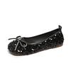 Fashion Shoes Female 2025 Fashion Shallow Women's Flats New Daily Plus Size Sequins Butterfly-knot Light Soft Bottom Flat Low Heels