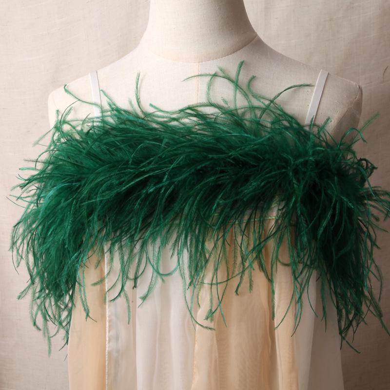 5-Layer Color Encrypted Bold Ostrich Feather Strip Latin Dance Dress Fashion Diy Handmade Clothing Accessories