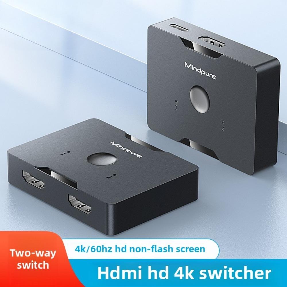 2 in 1 Out HDMI Switch Splitter for PC TV 4K HD Audio Video 2 Port Switcher with Remote Control