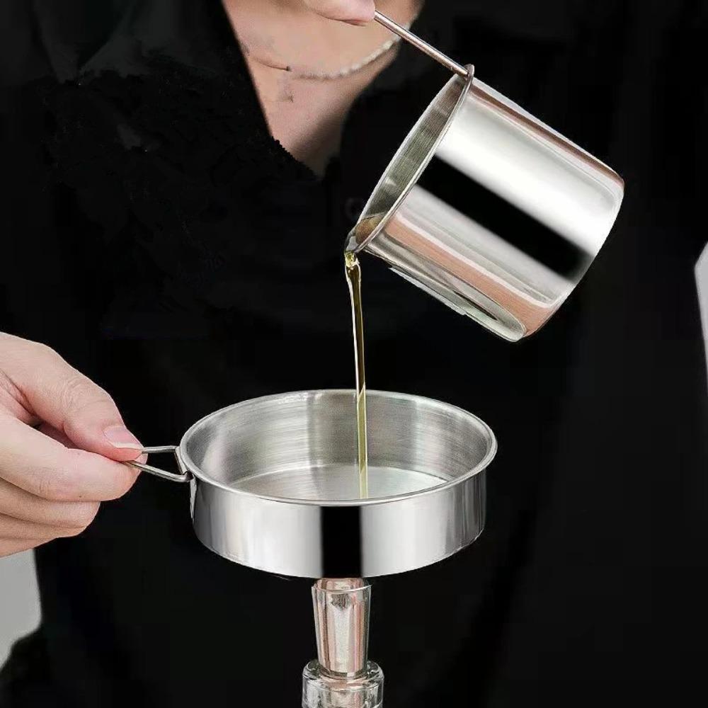 

Stainless Steel Kitchen Funnels Wide Mouth Oil Funnels Household Wine Funnels Subpackage 8CM