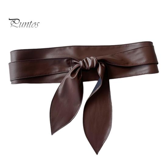 

Женский ремень из искусственной кожи с широкими полями, ретро-дизайн, завязывающийся пояс, платья, пальто, завязывающийся пояс, универсальный аксессуар кофейный