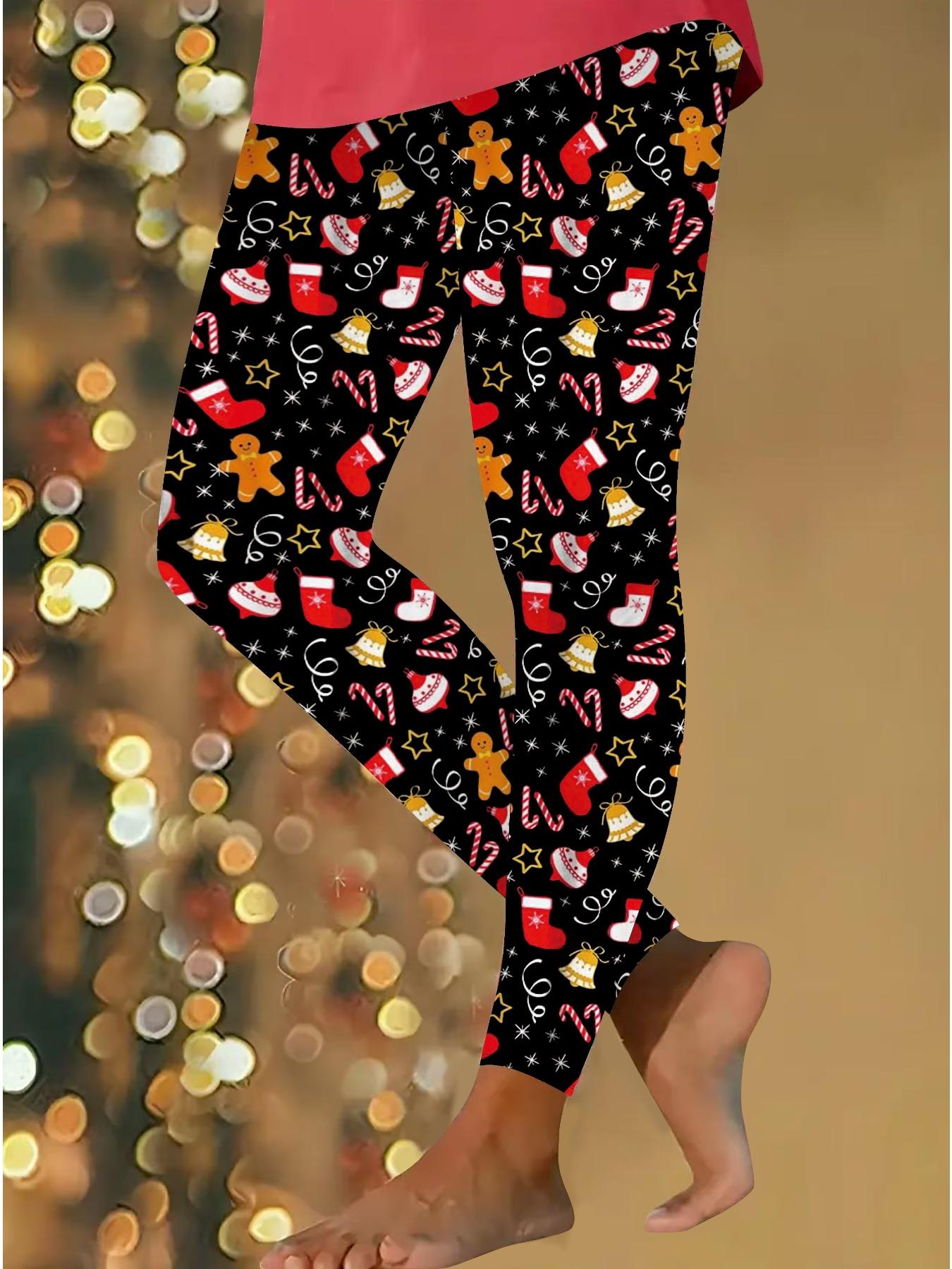 

Жіночі різдвяні легінси для йоги з принтами, еластичні, для фітнесу, бігу, спортзалу, активного відпочинку XXL червоний