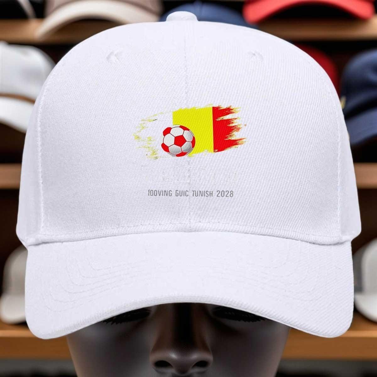 Belgium Football Soccer Flag Print Baseball Cap Polyester Adjustable Hat Fan Gear Casual Sports One Size
