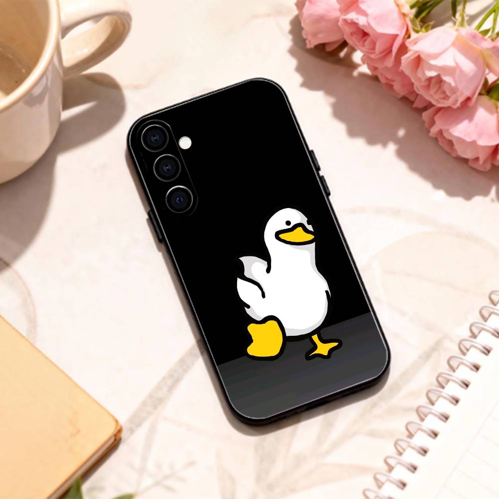 C-Chaotic Duck Goose Phone Case For Samsung Galaxy A73,A72,A71,A70,A53,A52,A51,Others Soft Black Shell