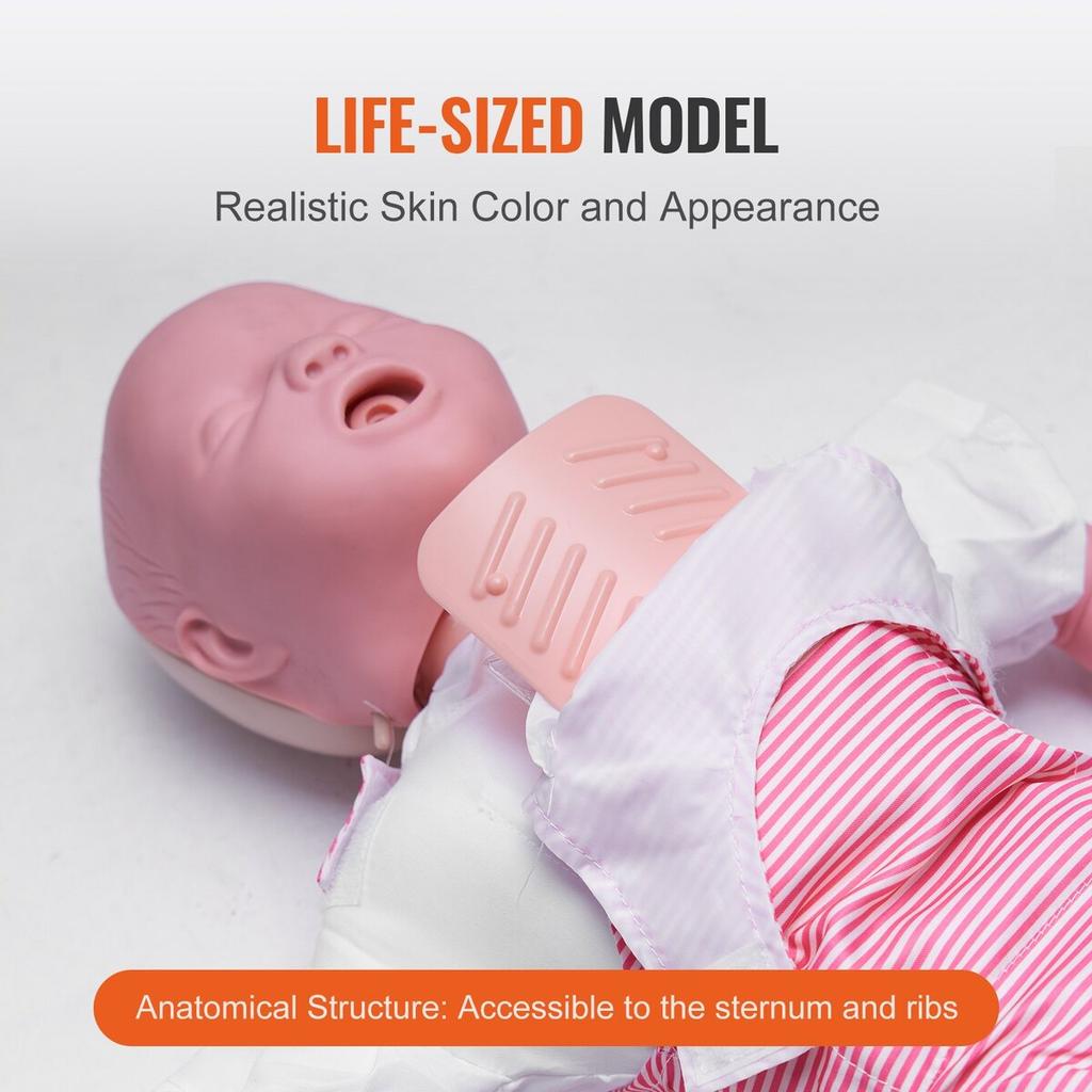 Infant CPR Training Manikin, Heimlich Maneuver and Cardiopulmonary Resuscitation (CPR) Practice, Professional Infant Airway Obstruction Training