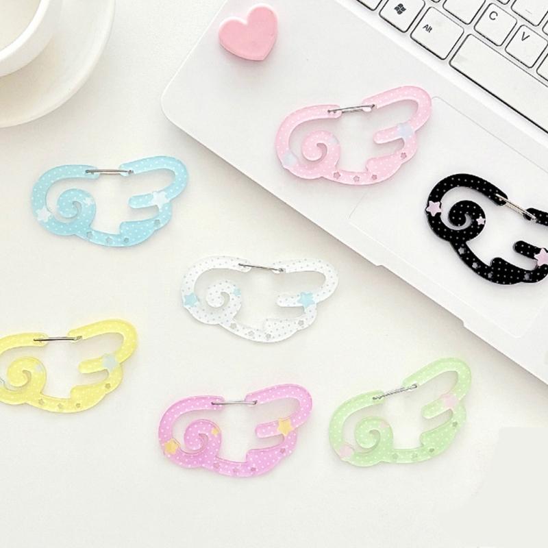 Creative Acrylic Keychain Clip With Star Wing Design Portable Carabiner Hooks Key Holder For Bags Keys Outdoor Decors