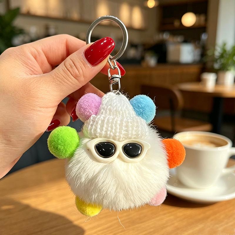 Year of the Sheep Lamb Keychain: Cute Plush Pendant for Students' Bags