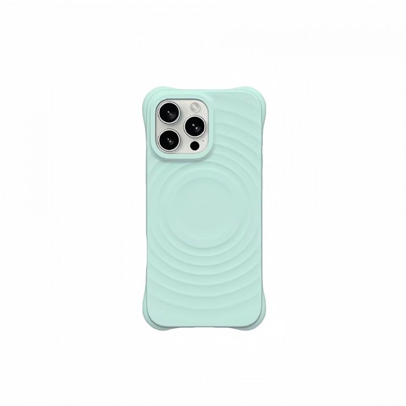 Magnetic Wave Texture Liquid Silicone Case IPhone 16 Pro Max 15 Series Slim Shockproof Pure Color Cover