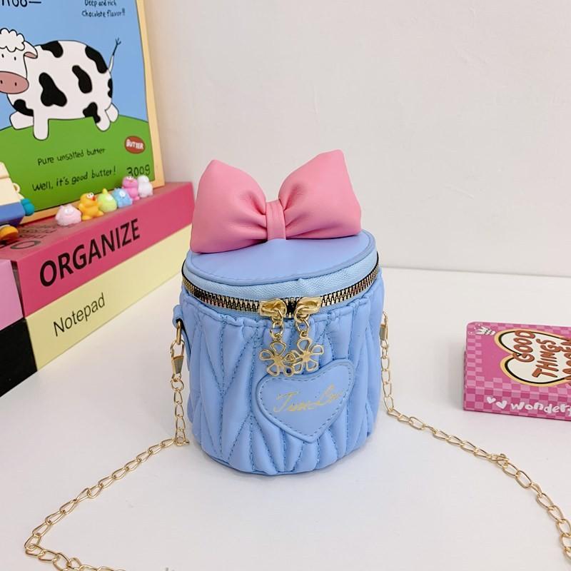 Solid Bow Color Children Cute Butterfly Knot Water Bucket Bag Daily Use Casual