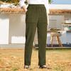 Women Pants Elastic Mid-rise Casual Wide Leg Trousers with Pockets Solid Color Loose Fit Lounge Pants Daily Wear