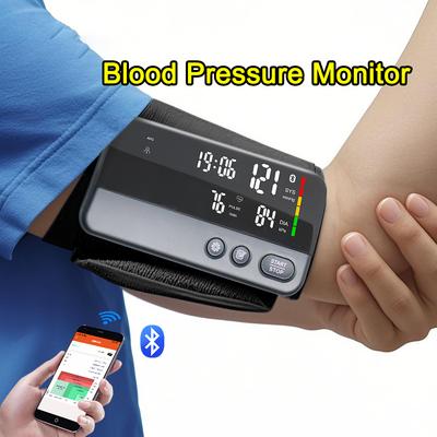Tragbarer Bluetooth-Blutdruckmessgerät Digitales Tonometer LCD Großes Display Verstellbare Große Manschette Sphygmomanometer