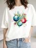 (Asian Size) lovely letter Christmas Festival Tee Top New Year Clothing T Shirt Women Fashion Print Female Woman Short Sleeve Graphic T-shirts