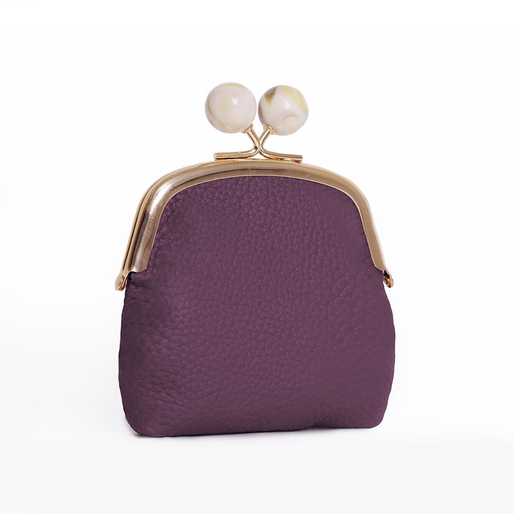 Geldbörsen aus echtem Leder Vintage Kleine Geldbörse Wechselgeldbeutel Geschenke für Frauen Mädchen Clutch Reizende Münzhalter mit Bügelverschluss
