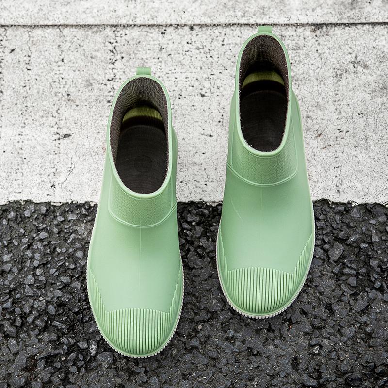 Gummistøvler Damesko Sklisikre Vanntette Sko Utendørs Slitesterke Gummisko Kjøkkenarbeid Vanntette Støvler Kort Skaft