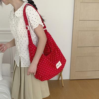Korean-style Minimalist Polka Dot Nyl bag2026New Trendy Large-capacity Versatile Tote Bag, Fresh and Simple Shoulder Bag