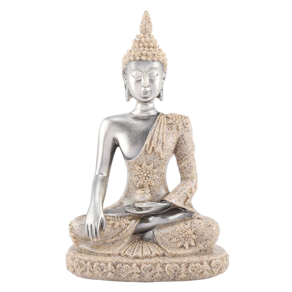Meditating Seated Buddha Statue Carving Figurine Craft for Home Decoration Table Ornament (#1)
