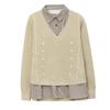 Women's Early Autumn 2025 Two-Piece Knit Shirt - Stylish Fall & Winter Top