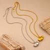 Korean Wing Heart Pendant Necklace, 18K Gold Stainless Steel Clavicle Chain, Trendy Internet Celebrity Style Jewelry