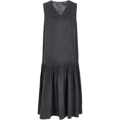 Women's V-Neck Wool Blend A-Line Dress