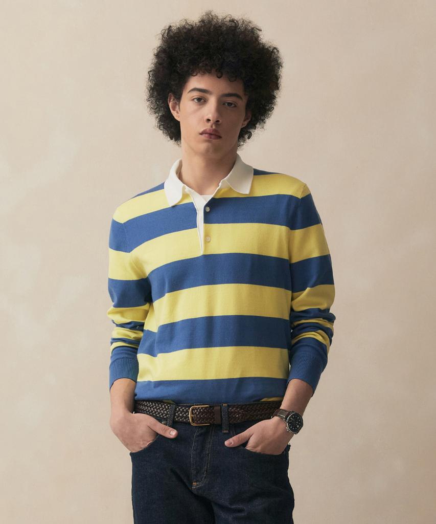 BROOKS BROTHERS Rugby Polo Sweater (Yellow) (Bbwtmm8867Gfs)