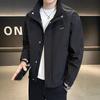 2025 autumn new high-end jacket men's woven splicing on clothes trend versatile spring and autumn stand-up collar jacket men