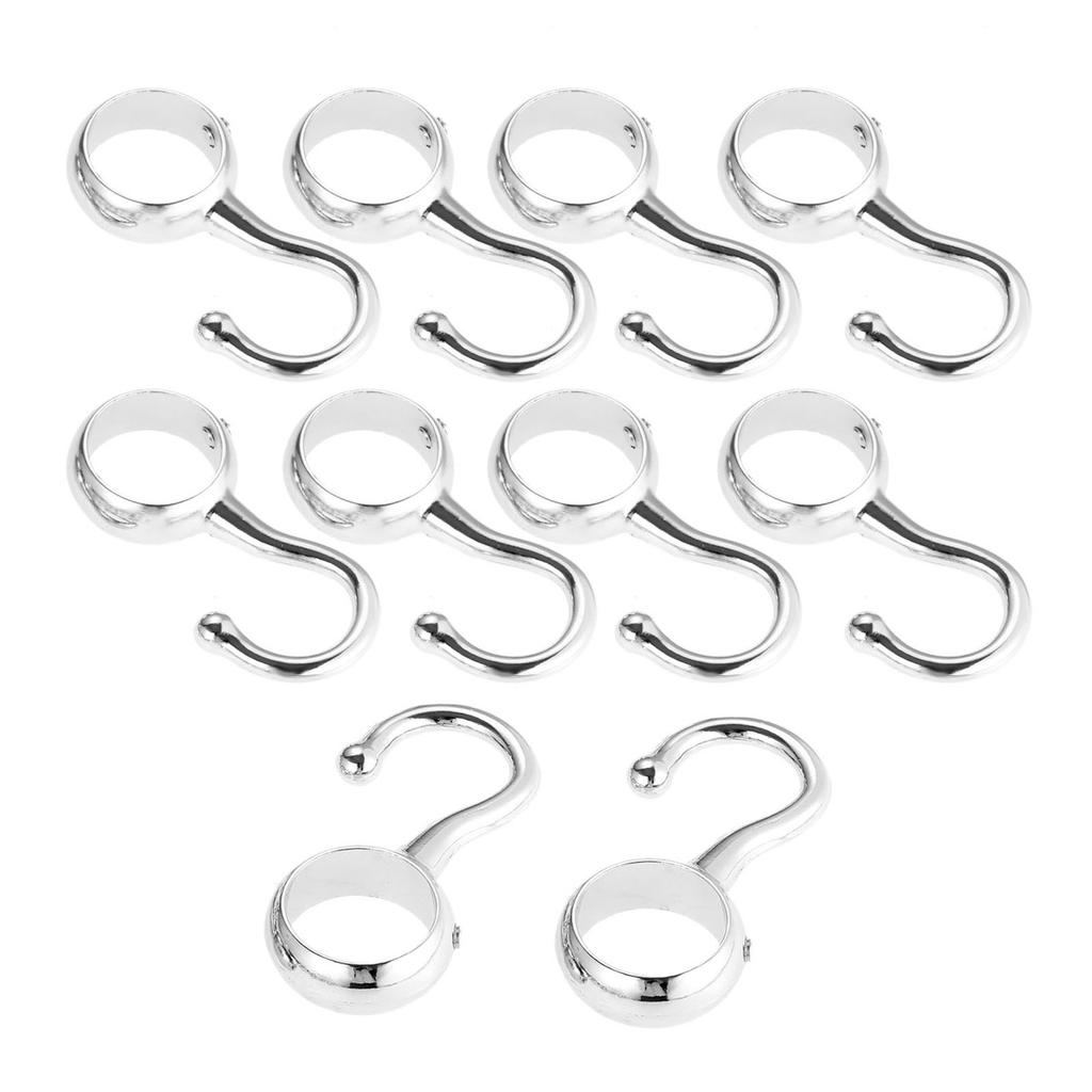 DRELD 10pcs Wardrobe Hanging Tube Pipe Rod Hooks Kitchen Pan Hook Bathroom Hook Hanger for Towel Clothes 16mm/19mm/22mm/25mm