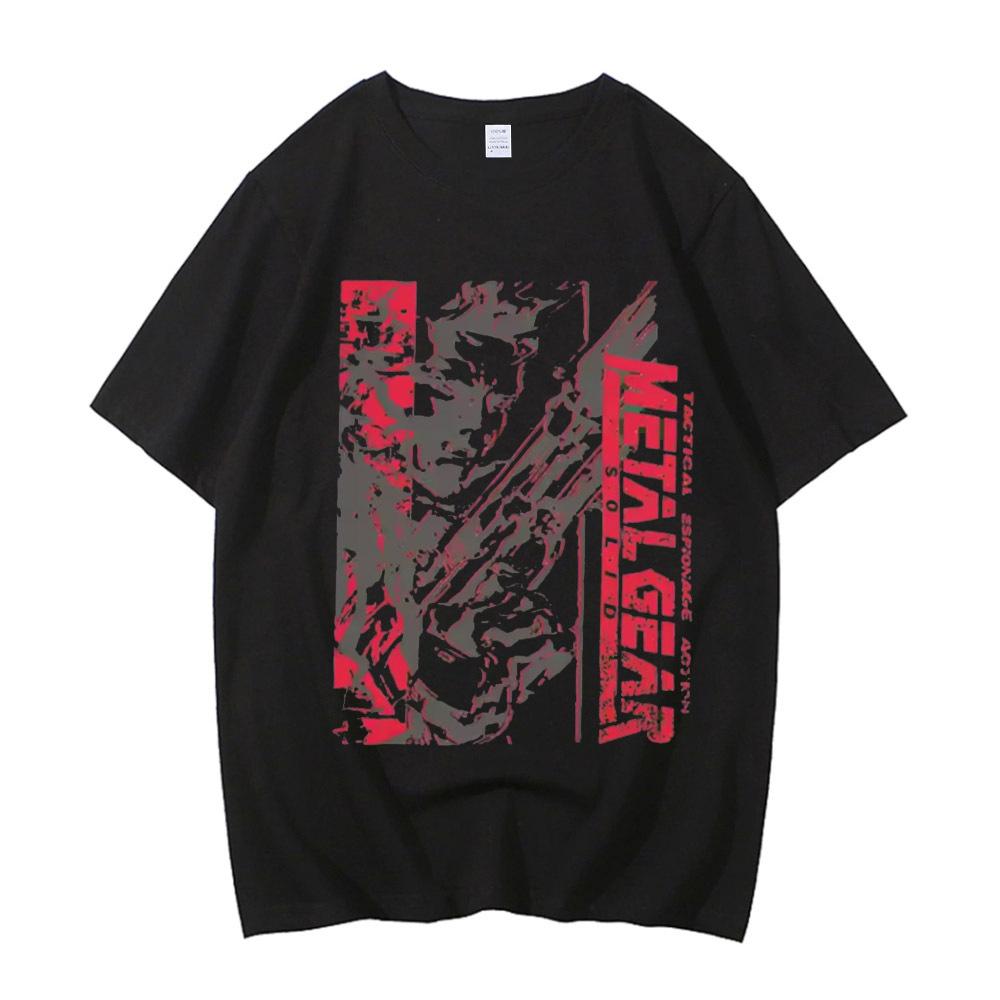 Metal Gear Solid Baumwoll-T-Shirt Herren Retro Digitale Grafik Klassisch 80er 2000er Atmungsaktiv Klassische Grafik Universität Hip Hop Retro1