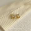 Double-layer Zircon Shell Earclips Without Ear Piercings, High-end Niche Design, Mosquito Coil Disc Earrings, Versatile and Exquisite Earrings.
