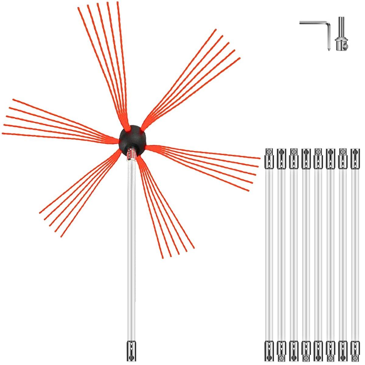 Kit de Ramoneur Kit de Nettoyage de Cheminée 30ft Sooteater Kit de Nettoyage de Cheminée